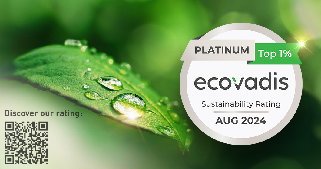 Logo Ecovadis Platinum medal 2024 sustainability rating