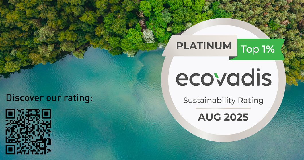Logo Ecovadis Platinum medal 2025 sustainability rating